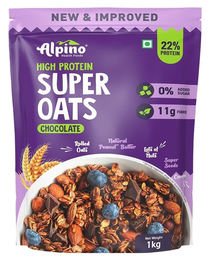 Alpino High Protein Super Rolled Oats Chocolate - Indyancart