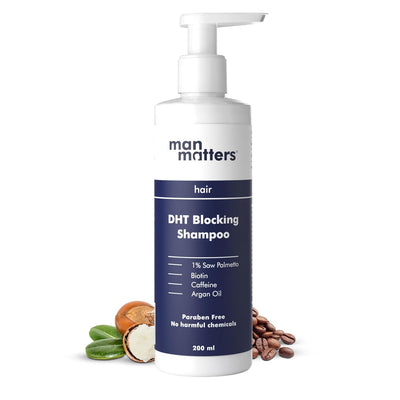 Man Matters Anti Hair Fall DHT Blocking Shampoo With Argan Oil, Biotin, Caffeine