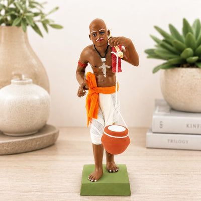 Niharika Collections Krishnanagar Handmade Clay Human Figure Gift & Decor (Indian Curd Seller)