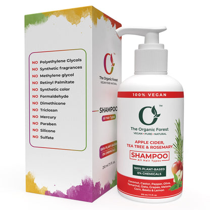 The Organic Forest Apple Cider Vinegar, Tea Tree & Rosemary Shampoo - Indyancart