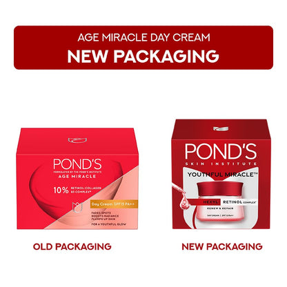 Ponds Youthful Miracle Hexyl Retinol Complex, Renew & Repair Day Cream 50g SPF 15 PA++ - Indyancart