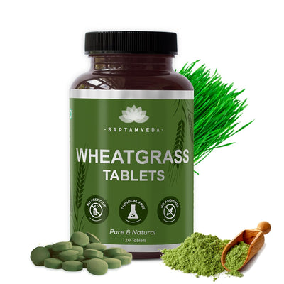 Saptamveda Organic Wheat Grass Tablets