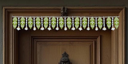 Toran for Main Door Entrance, Handmade Mango Leaf Toran, Traditional Bandarwal for Festival, Wedding & Home Decor, Artificial Leaf Door Hanging (42 x 5.5 Inches, Green)
