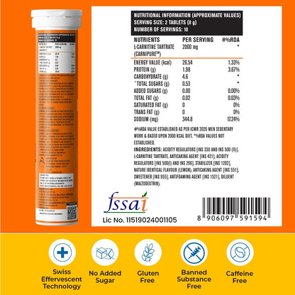 Fast&Up L-Carnitine Advanced Effervescent Tablets - Indyancart