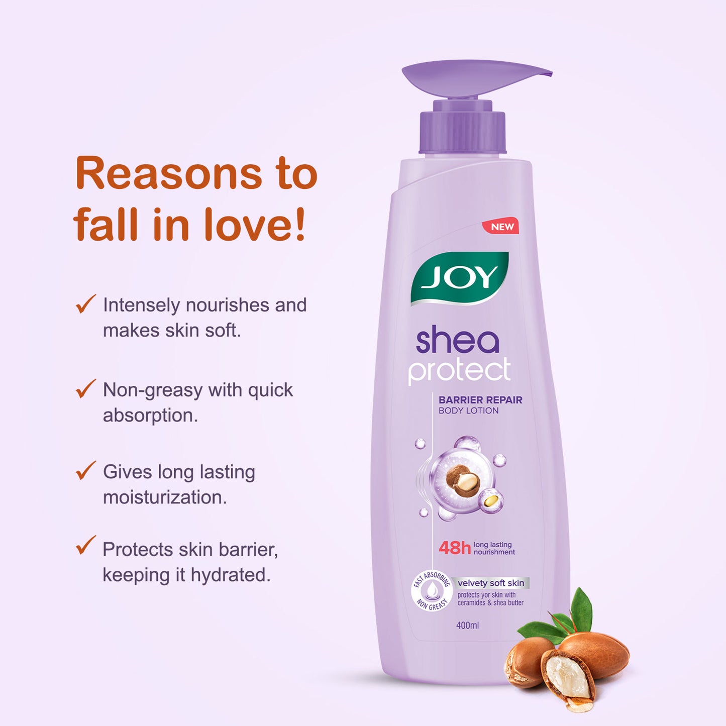 Joy Shea Protect Body Lotion - Barrier Repair, Ceramide & Shea Lotion, 48Hr Nourish