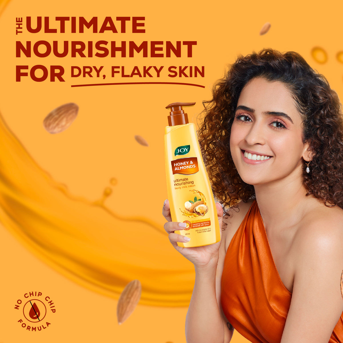 Joy Honey & Almonds nourishing body lotion with shea and vitamin E, perfect for winter skin hydration and softening.
