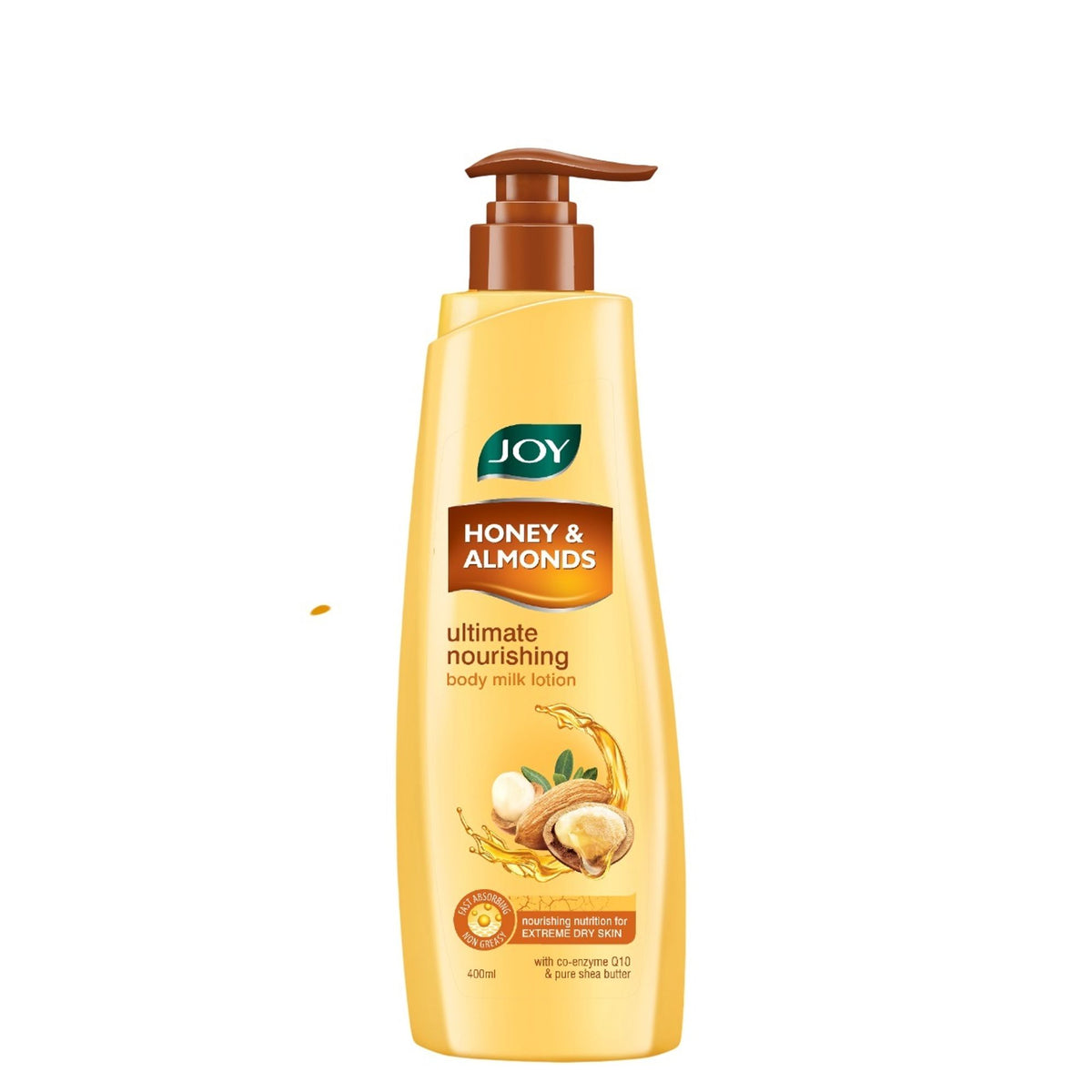 Joy Honey & Almonds nourishing body lotion with shea and vitamin E, ideal for winter skin hydration and softness.