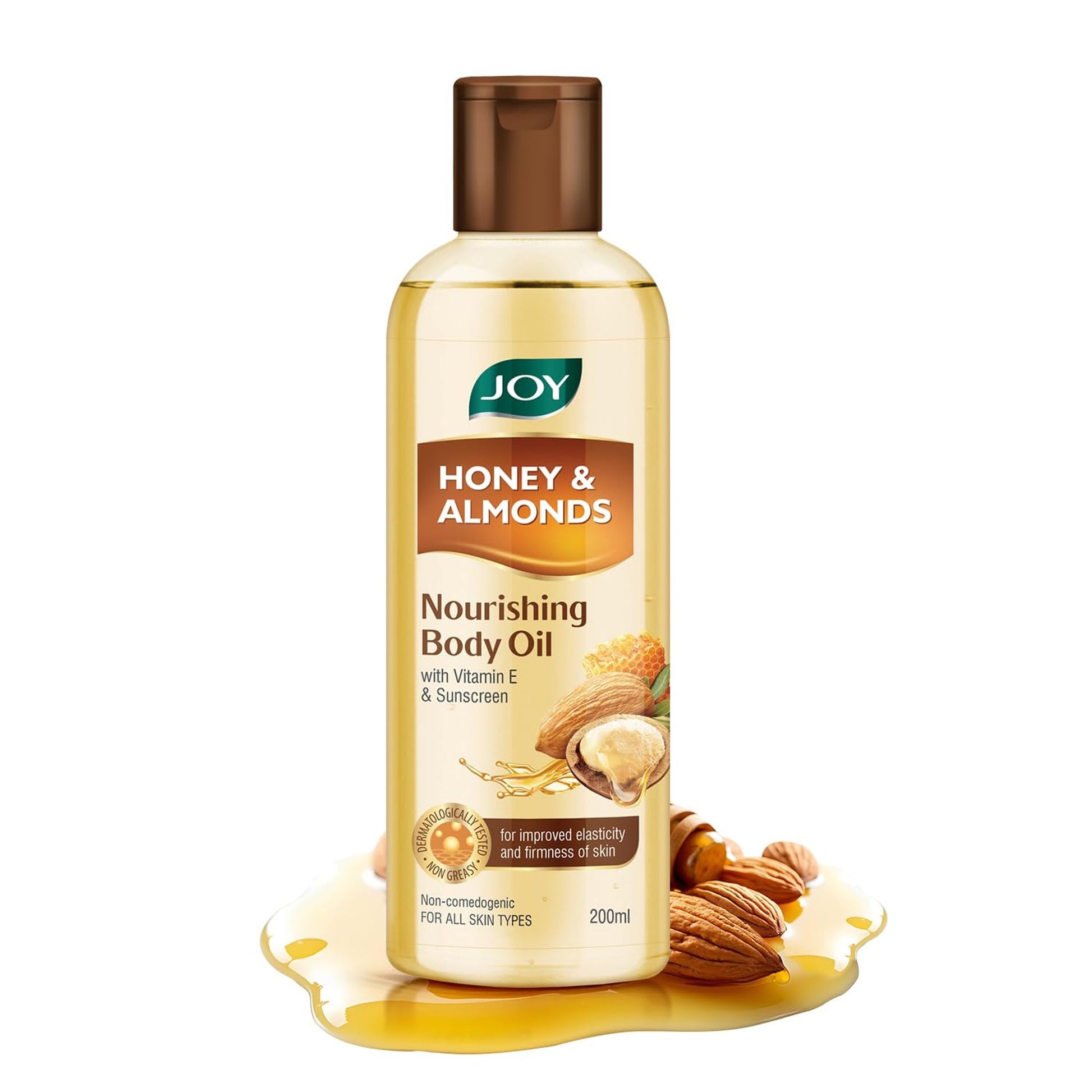 Joy Body Oil for Glowing Skin, Nourishing, Non-Greasy, Quick Absorbing, Honey & Almond