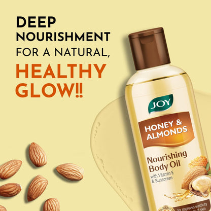 Joy Body Oil for Glowing Skin, Nourishing, Non-Greasy, Quick Absorbing, Honey & Almond
