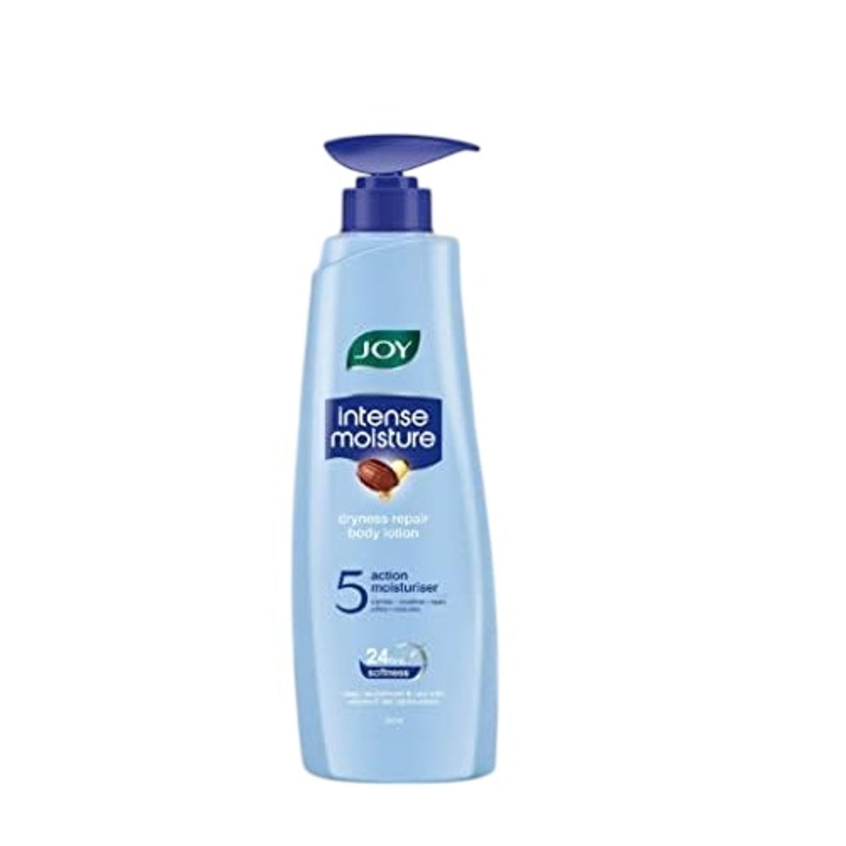 Joy Intense Moisture Dryness Repair Body Lotion with Vitamin E and Jojoba, providing 24-hour softness for winter skin.