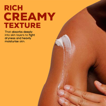 Joy Nourishing Body Lotion with honey, almonds, shea, and vitamin E, featuring a pump bottle for winter skin hydration.