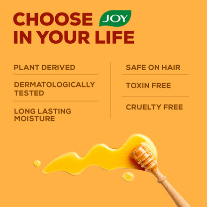 Joy Honey & Almonds Nourishing Body Lotion jar with shea butter and vitamin E for winter skin care, featuring a creamy, hydrating texture.