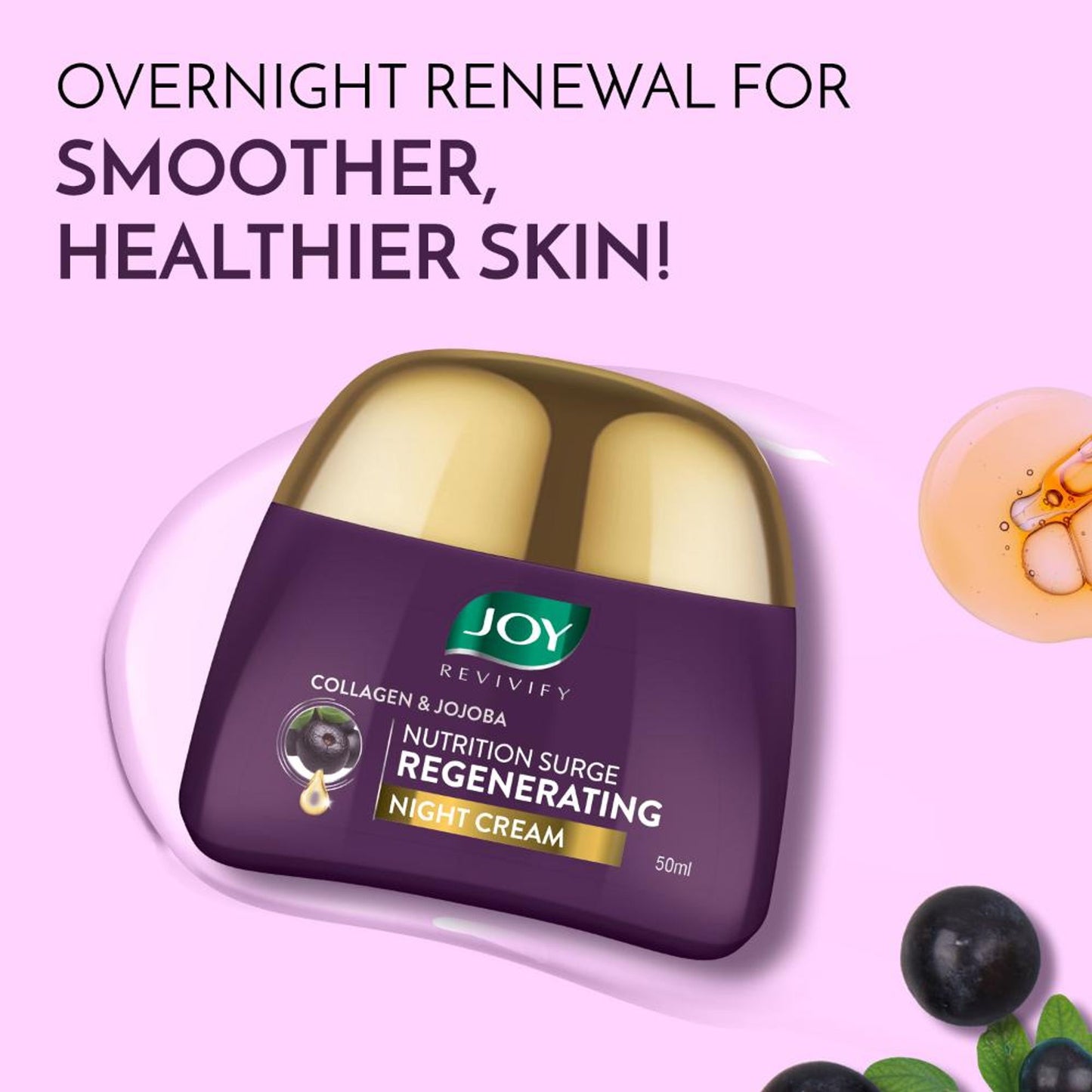 Joy Night Cream with Collagen, Jojoba, Shea Butter & Gotu Kola For Overnight Skin Repair