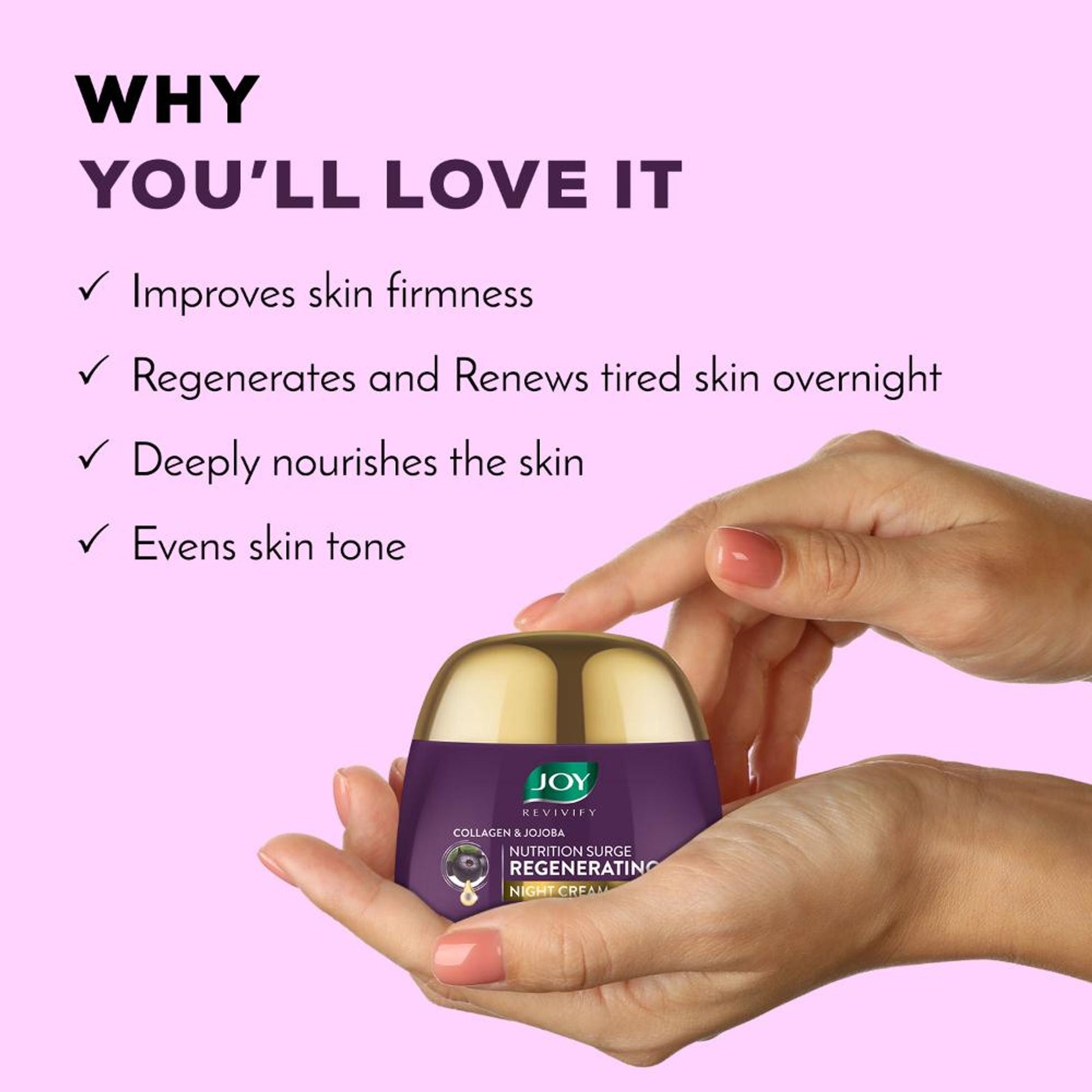 Joy Night Cream with Collagen, Jojoba, Shea Butter & Gotu Kola For Overnight Skin Repair