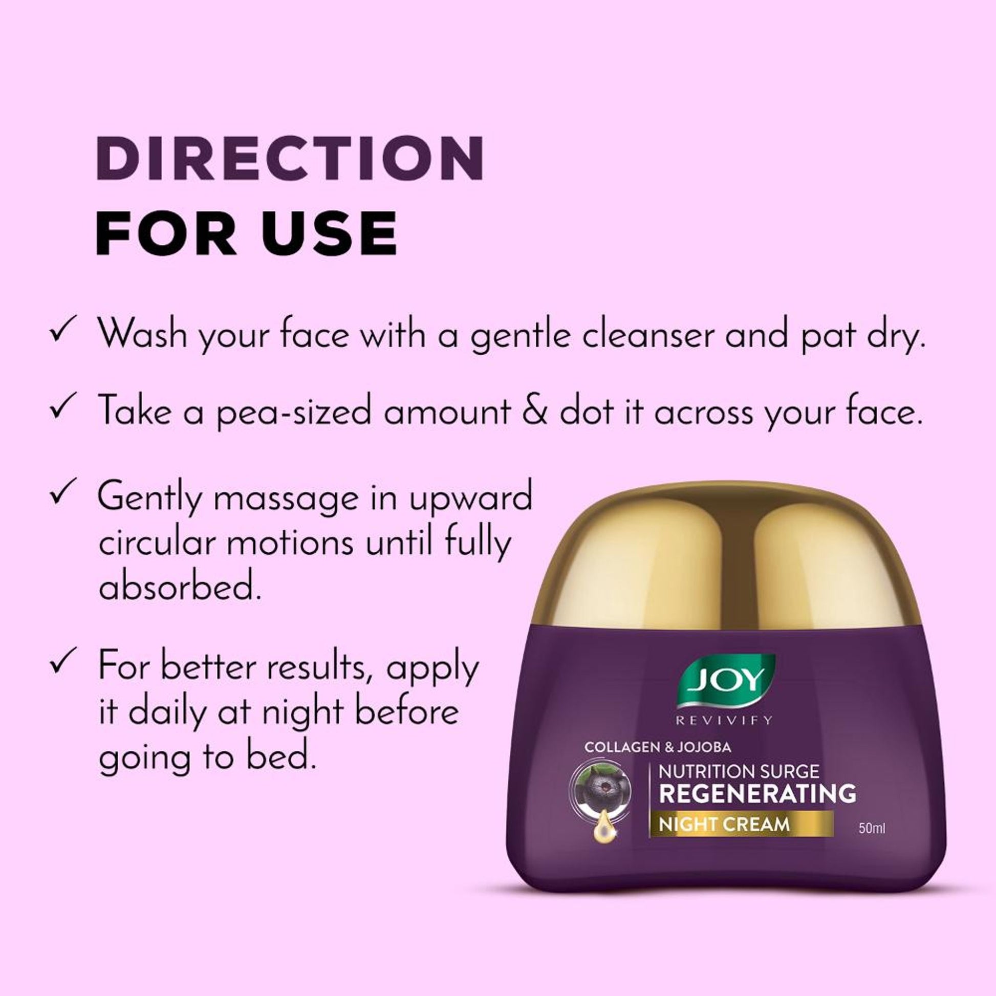 Joy Night Cream with Collagen, Jojoba, Shea Butter & Gotu Kola For Overnight Skin Repair