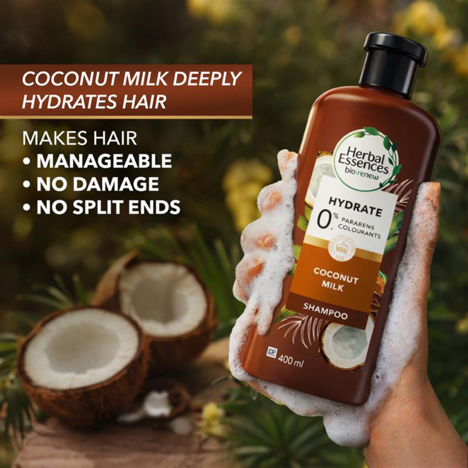Herbal Essences Coconut Milk Shampoo For Hydration & Softness - No Parabens- No Colourants