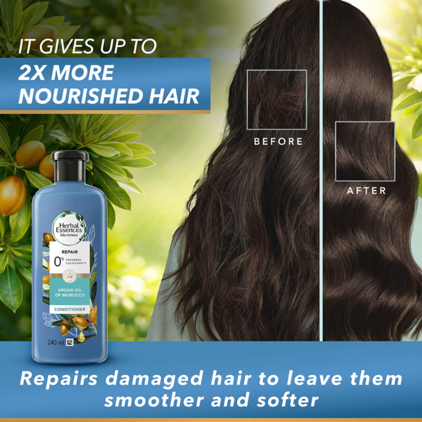 Herbal Essences Argan Oil Of Morocco Conditioner - For Frizz Free Hair - Paraben Free