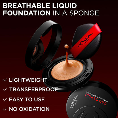 L'Oreal Paris Infallible Cushion Foundation, 24H Flawless Coverage, No Oxidation - C 320