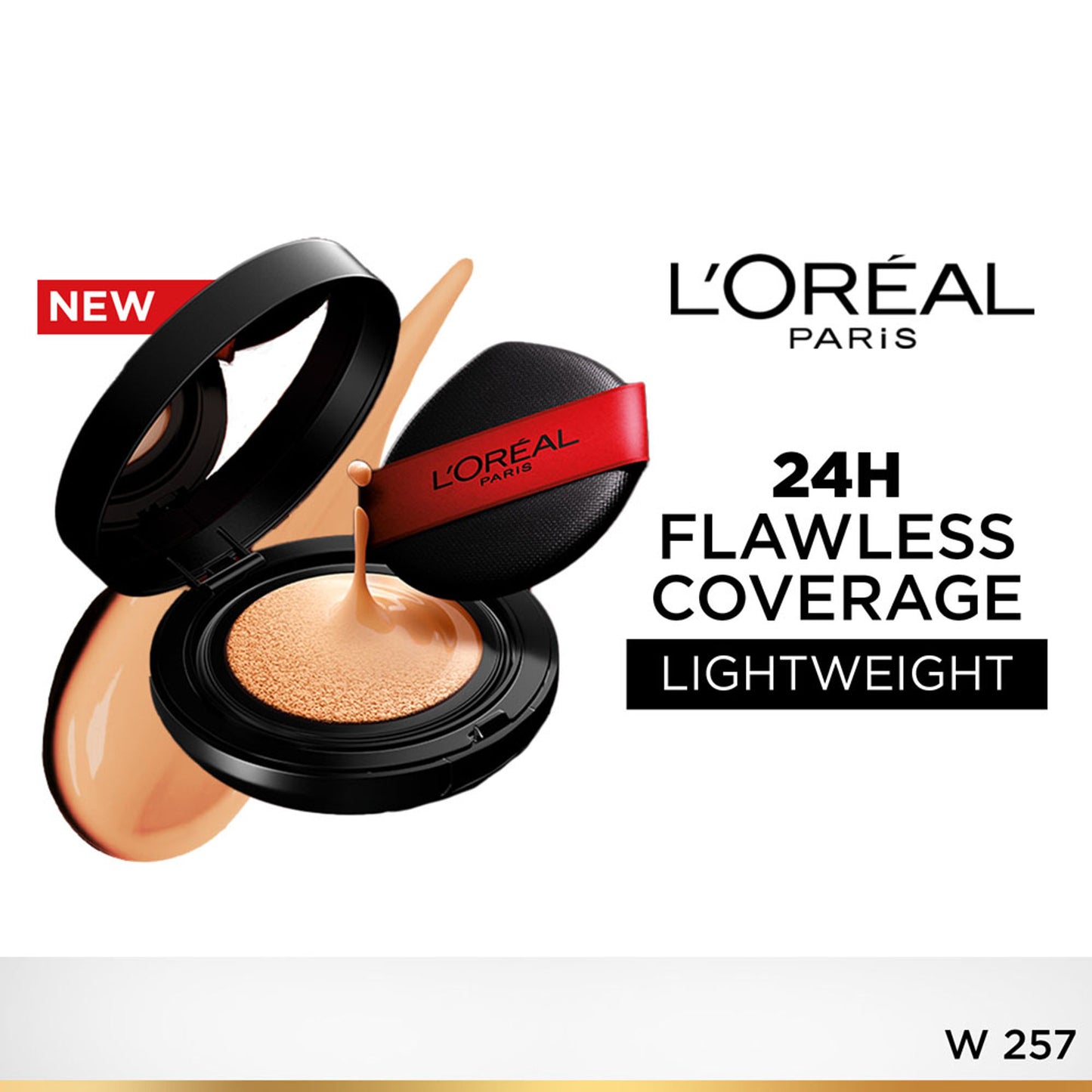 L'Oreal Paris Infallible Cushion Foundation, 24H Flawless Coverage, No Oxidation - W 257