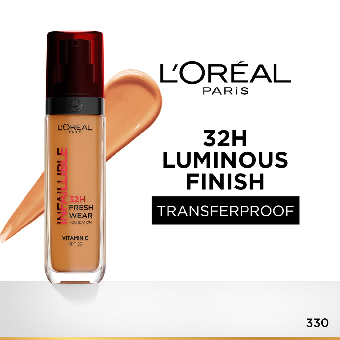 L'Oreal Paris Infallible 32H Fresh Wear Foundation - 330 Hazelnut