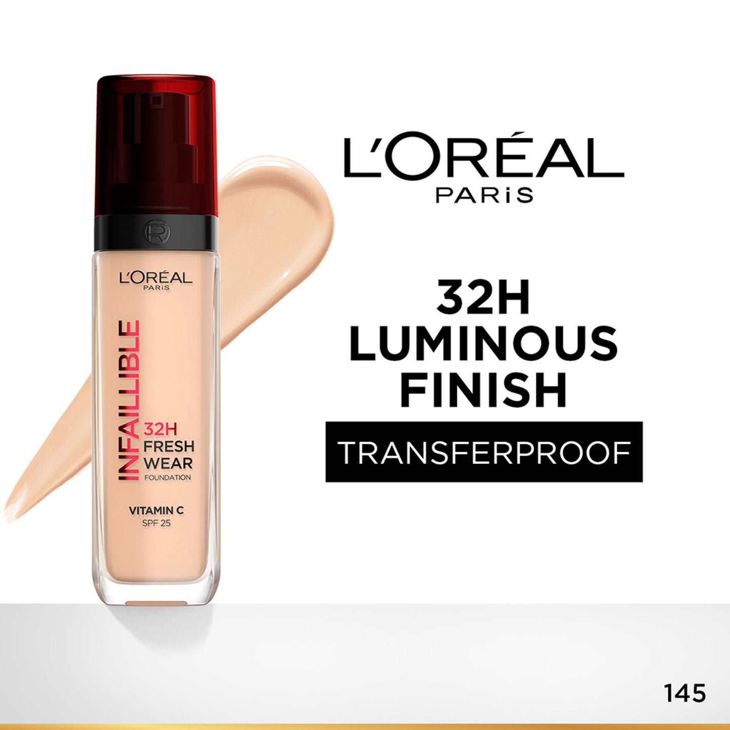 L'Oreal Paris Infallible 32H Fresh Wear Foundation - 145 Rose Beige