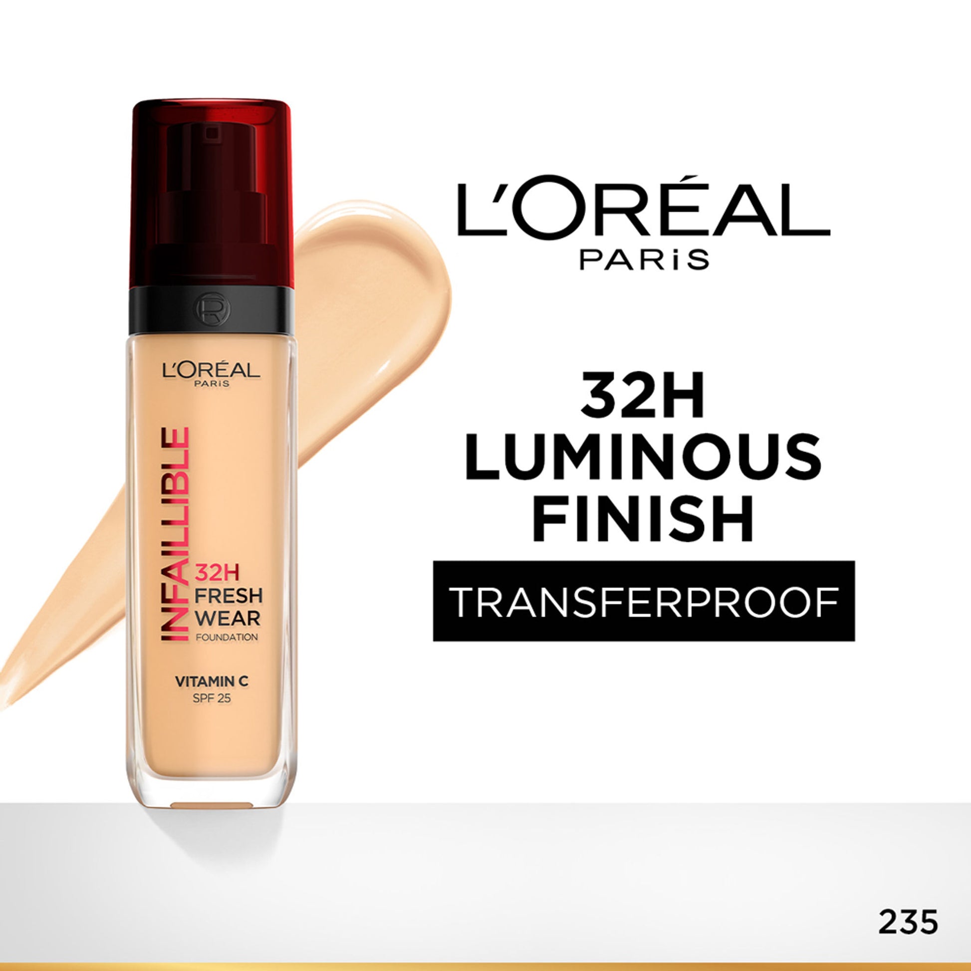 L'Oreal Paris Infallible 32H Fresh Wear Foundation - 235 Mile Honey