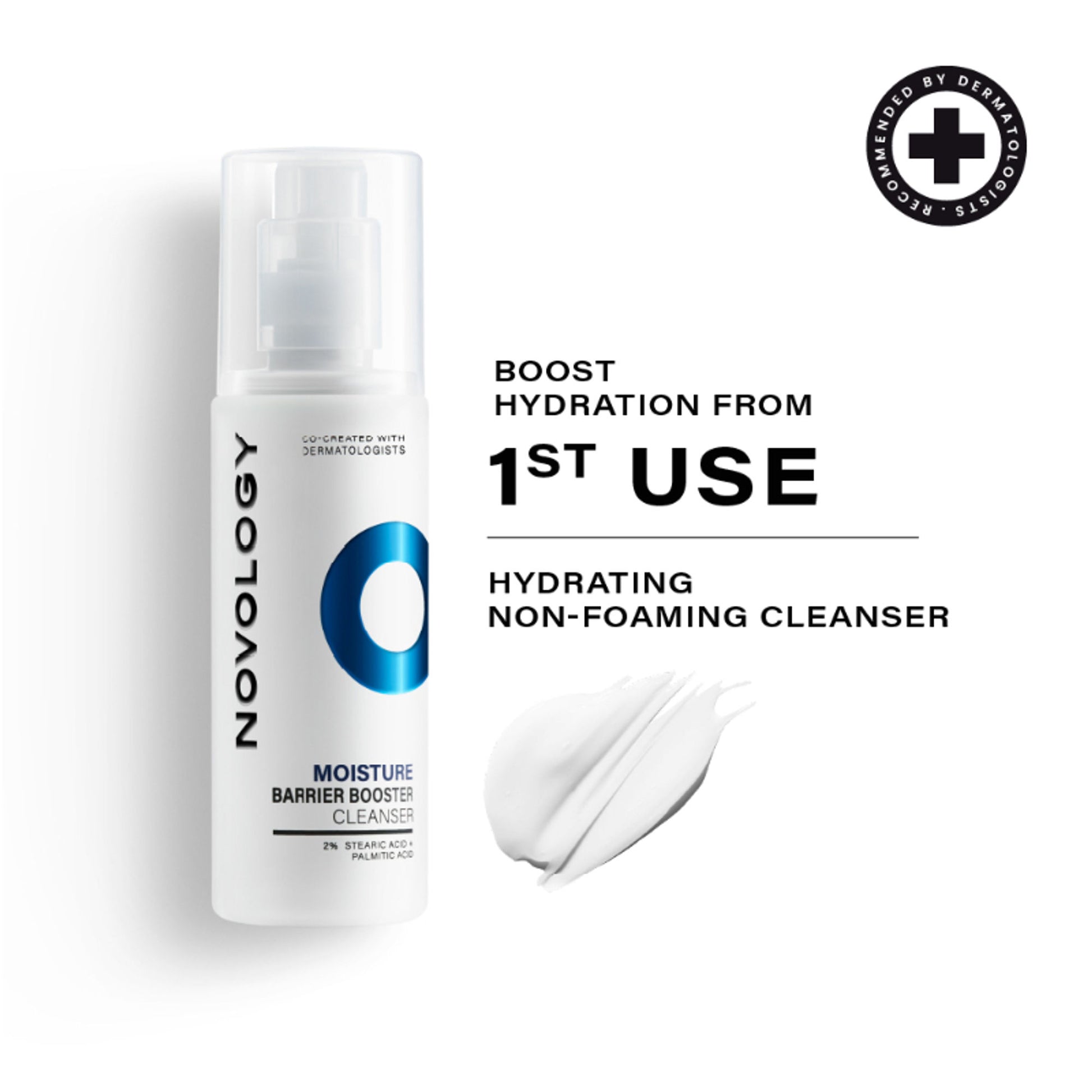 Novology Moisture Barrier Booster Cleanser, Non Foaming, Dry, Rough, Sensitive Skin, Dermat Tested