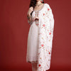 Indyancart IE Floral Embroidered Sequinned Kurta With Trousers & Dupatta