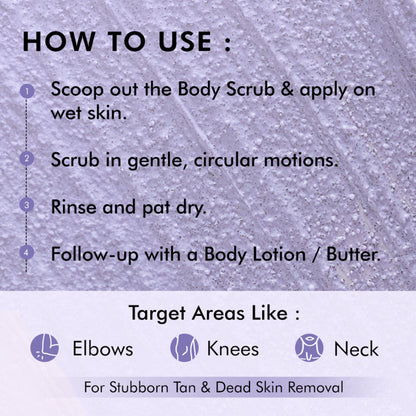 MCaffeine Blueberry Breeze Body Scrub For Glowing Skin, Exfoliates & Removes Tan