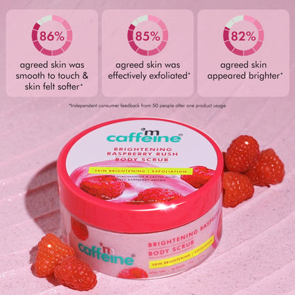 Mcaffeine Brightening Raspberry Rush Body Scrub Removes Tan & Brightens Skin