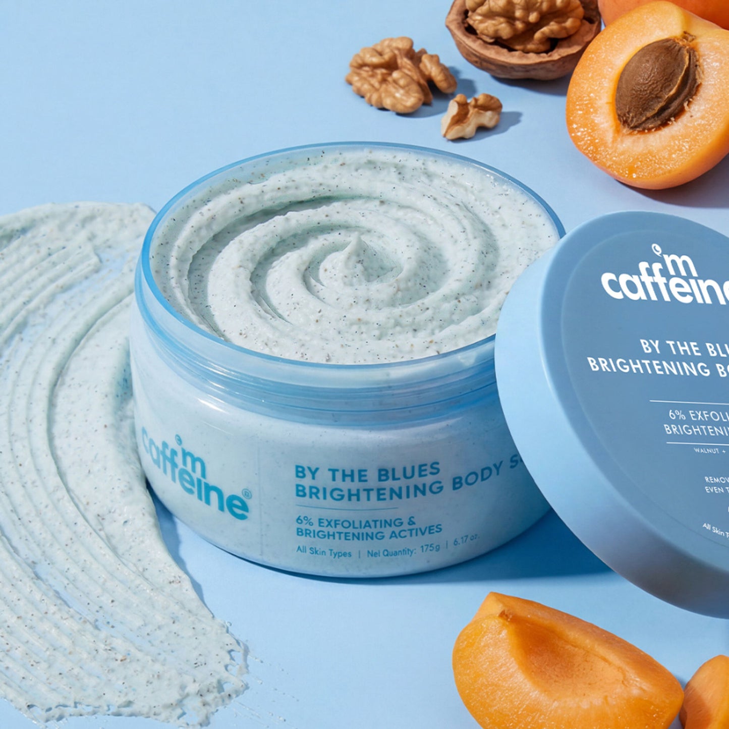 MCaffeine By Blues Brightening & Exfoliating Body Scrub, 6% Multi-Action Actives with Niacinamide