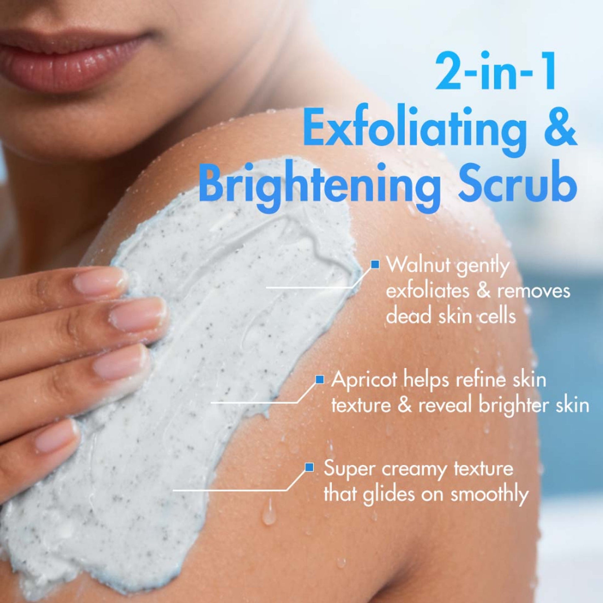 MCaffeine By Blues Brightening & Exfoliating Body Scrub, 6% Multi-Action Actives with Niacinamide
