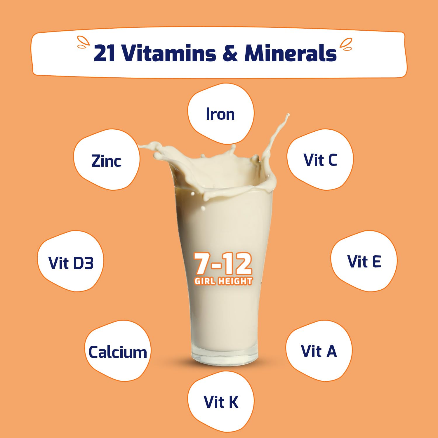 Gritzo SuperMilk Height+ (7-12y Girls), 10g Protein (Creamy Vanilla) - Indyancart