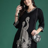 Dhiyona IE Printed Beads and Stones Detail Kurta with Trousers