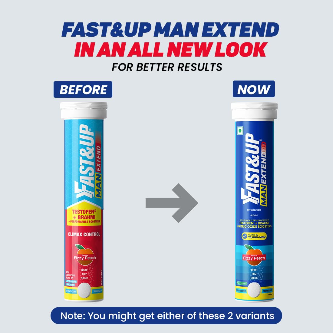 Fast&Up Man Extend Effervescent Tablets - Peach Flavor - Indyancart