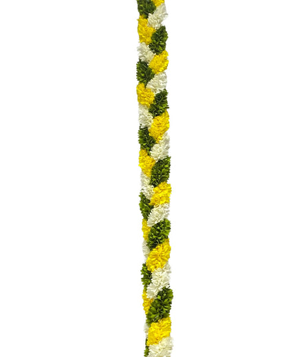 Artificial Flower Thoran Garland for Door Decoration | Parrot Green Lemon & Cream Floral Hanging for Diwali, Wedding, Pooja & Festive Home Décor | Traditional Toran Mala (84 Inch)