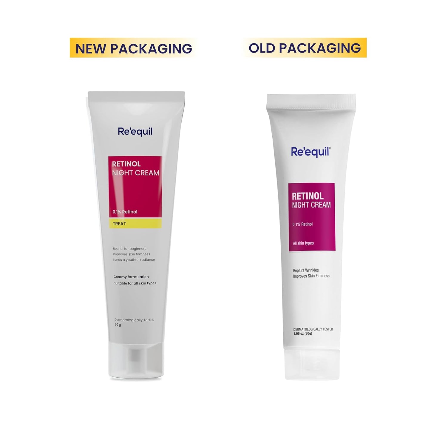 Re'equil 0.1% Retinol Night Cream For Wrinkles & Skin Tightening - Indyancart