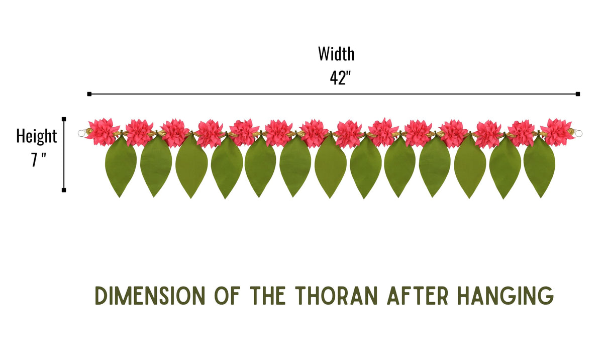 Toran for Main Door Entrance, Handmade Mango Leaf Toran, Traditional Bandarwal for Festival, Pooja, Wedding & Home Decor, Artificial Leaf Door Hanging (42 x 7 Inches, Green)