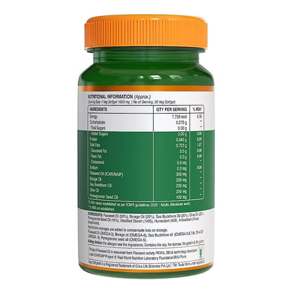 Pure Nutrition Omega 3-5-6-7-9 (1000mg) with Seabuckthorn & Flaxseed Oil Softgels