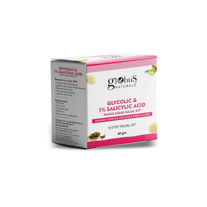 Globus Naturals Anti Acne Glycolic & Salicylic Acid 6 Step Facial Kit