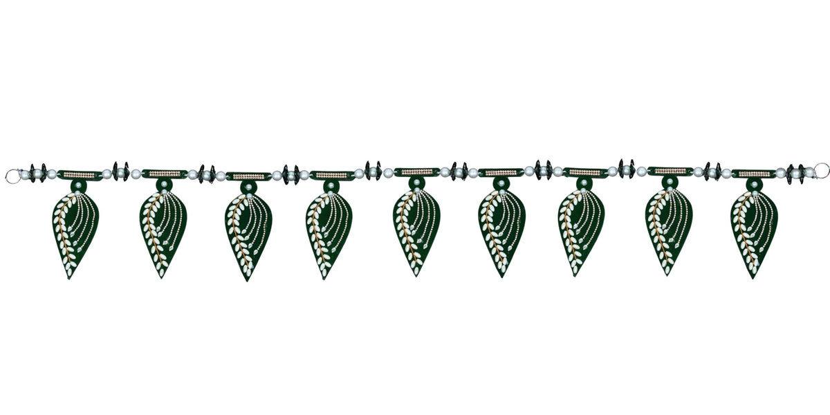 Toran for Main Door Entrance, Handmade Mango Leaf Toran, Traditional Bandarwal for Festival, Pooja, Wedding & Home Decor, Doorway Decorative Hanging (42 x 6 Inches, Green)