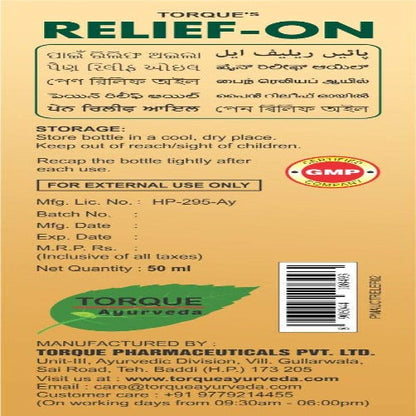 Torque's Relief-On Pain Relief Oil
