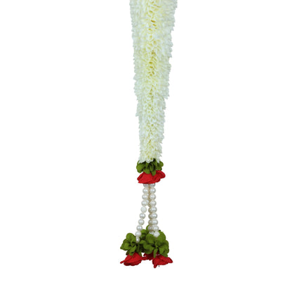 Toran for Main Door Entrance Rajnigandha with Roses Full Length Door Set Hanging,Bandarwal for Festival, Pooja Mandir & Wedding, Handmade Traditional Flower Hanging (72X32 inch)