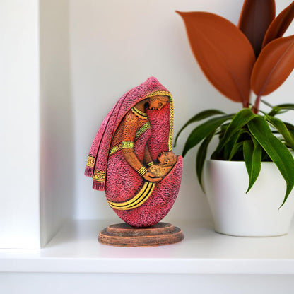Niharika Collections Handmade Terracotta Clay Idol | Spiritual Vintage Style Statue |Musical Ganesha-Set of 6 -Orange Shade