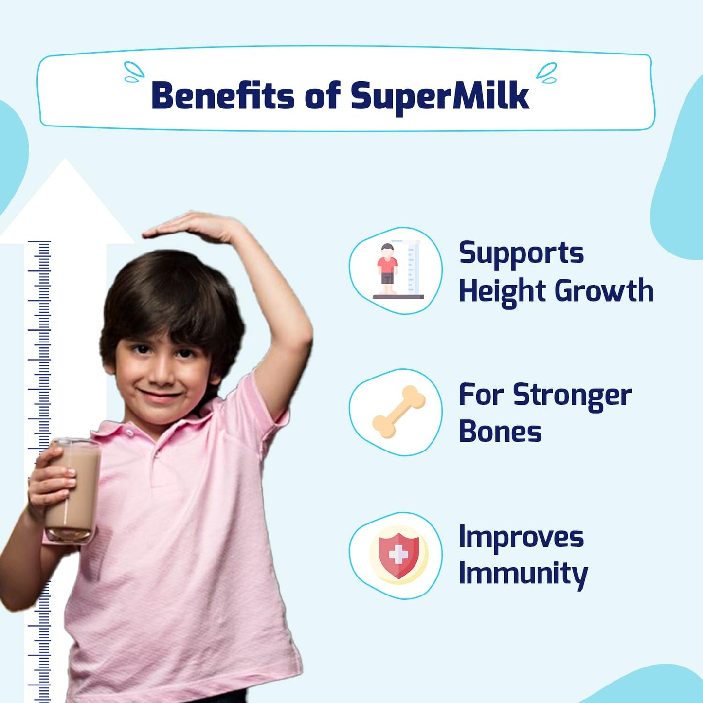 Gritzo Supermilk Height+ For 2-6Y Boys/Girls - Double Chocolate Flavor - Indyancart