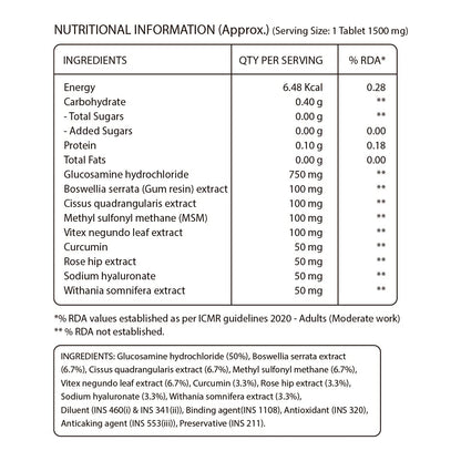 Pure Nutrition Vegan Glucosamine with MSM Veg Tablets