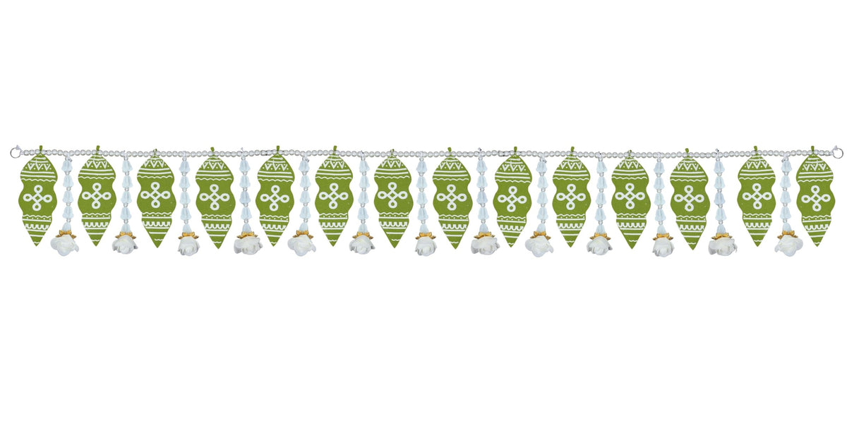 Toran for Main Door Entrance, Handmade Mango Leaf Toran, Traditional Bandarwal for Festival, Pooja, Wedding & Home Decor, Artificial Doorway Leaf Hanging (42 x 5.5 Inches, Green)