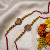 Dhiyona Set Of 2 Peacock & Ghungroo Design Multicolor Thread Rakhi With Roli Chawal Chandan