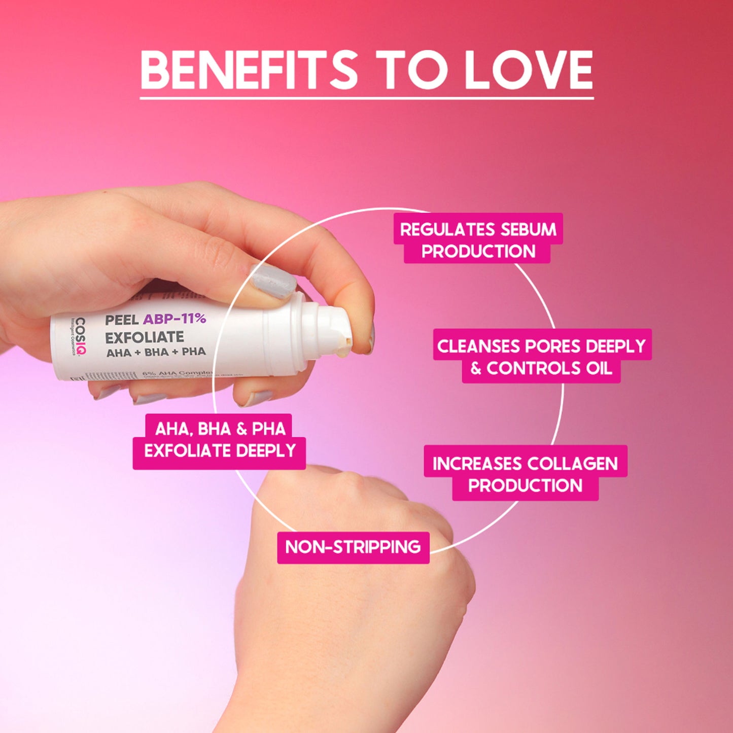 Cos-IQ Peel ABP-11% Exfoliate AHA + BHA + PHA Beginner Friendly Serum