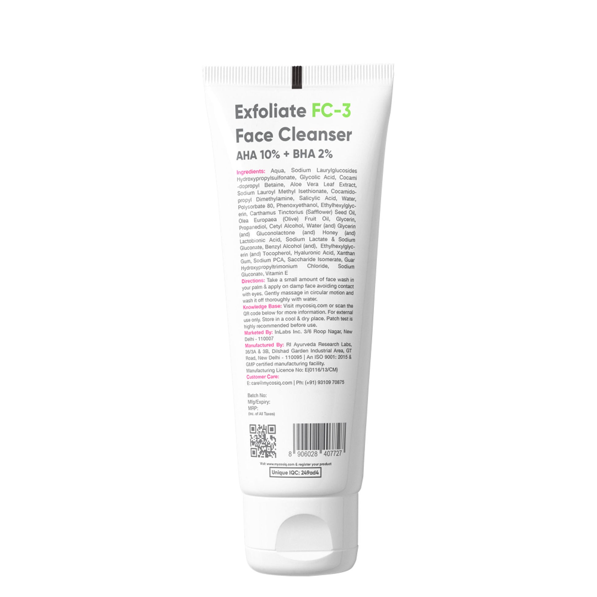Cos-IQ Exfoliating FC-3 Face Cleanser